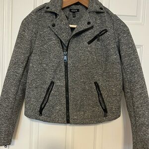 Torrid Gray Moto Jacket with Asymmetrical Design